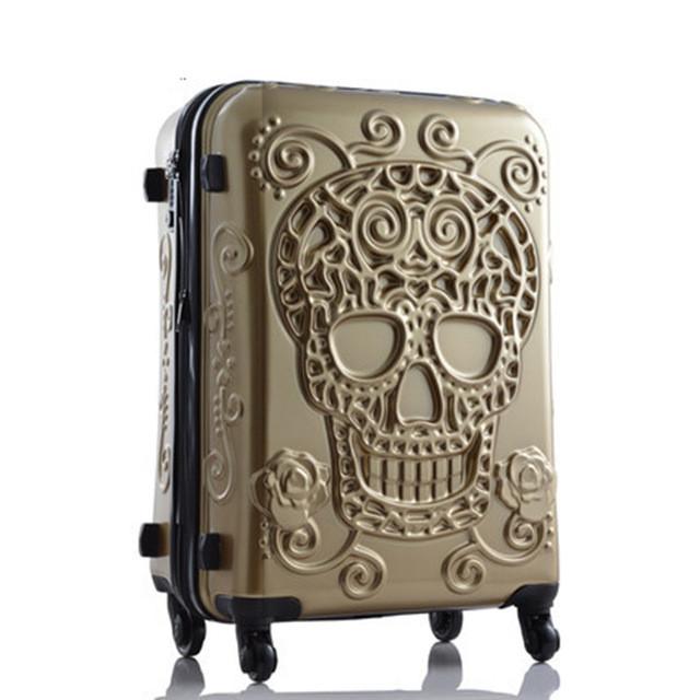 3d skull luggage