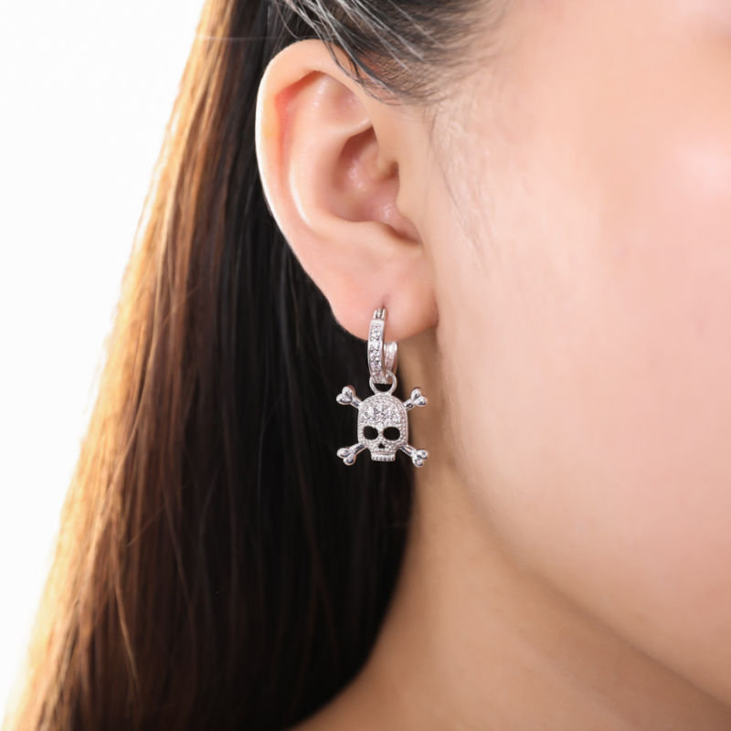 silver skull earrings