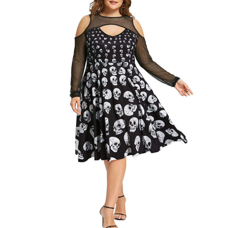 plus size skull dress