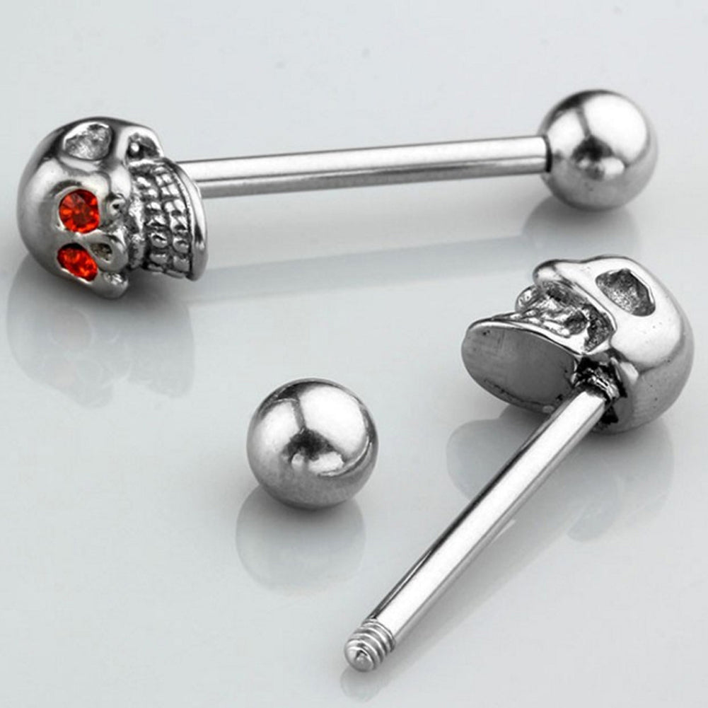 Skull Head Stainless Steel Tongue 