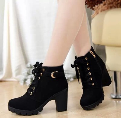 rubber high heel boots