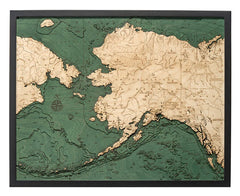 Alaska 3-D Nautical Wood Chart