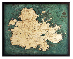 Antigua 3-D Nautical Wood Chart