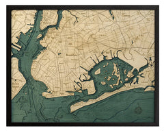 Brooklyn, New York 3-D Nautical Wood Chart
