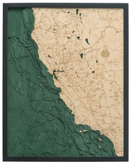 California Coast 3-D Nautical Wood Chart