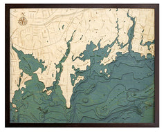 Darien, Connecticut 3-D Nautical Wood Chart