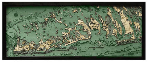 Florida Keys, Florida 3-D Nautical Wood Chart, Medium