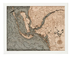 Fort Myers 3-D Nautical Wood Chart