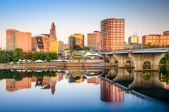 Hartford, Connecticut Downtown City Skyline Across the River