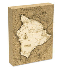 Hawaii The Big Island Cork Map 8x10