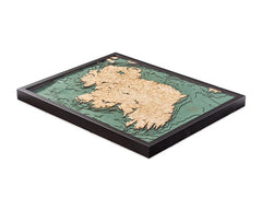 Ireland 3-D Nautical Wood Chart, Large