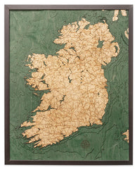 Ireland 3-D Nautical Wood Chart