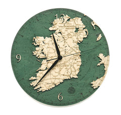 Ireland Wood Map Wall Clock