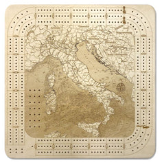 Map of Italy Cribbage Board