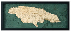 Jamaica 3-D Nautical Wood Chart