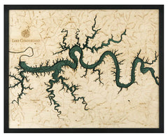 Lake Cumberland, Kentucky Map Wood Chart