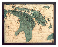 Lake Huron 3-D Nautical Wood Chart