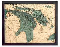 Lake Huron 3-D Nautical Wood Chart