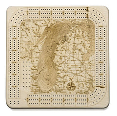 Lake Michigan Map Cribbage Board