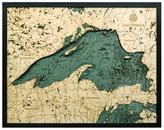 Lake Superior 3-D Nautical Wood Chart