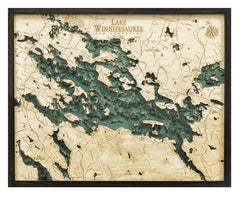 Lake Winnipesaukee, New Hampshire 3-D Nautical Wood Chart