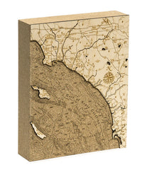 Los Angeles to San Diego, California Cork Map