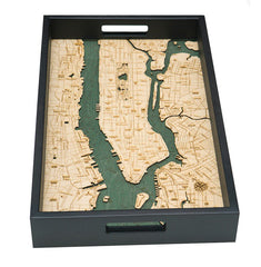 Manhattan Wood Map Serving Tray