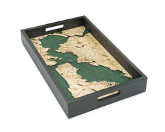 San Francisco Bay Wood Map Serving Tray