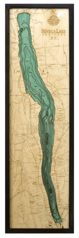 Seneca Lake, New York 3-D Nautical Wood Chart