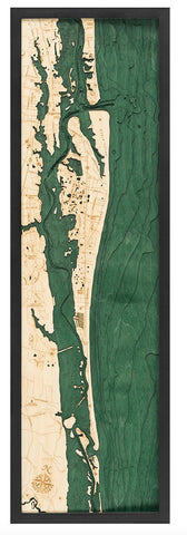 St. Augustine, Florida 3-D Nautical Wood Chart