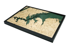 West Long Island Sound 3-D Nautical Wood Chart