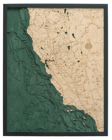 Newport Beach, CA Nautical Decor | Framed Wooden Map, 8 x 10