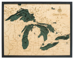 Great Lakes 3D Wood Chart