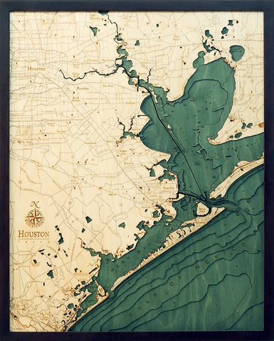 San Francisco Bay, California 3-D Nautical Wood Chart, Large, 24.5