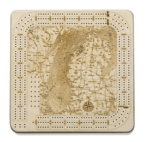 Lake Michigan Cribbage board