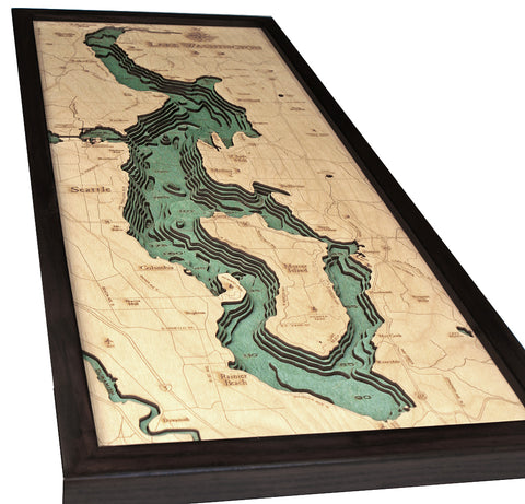 San Juan Islands, Washington 3-D Nautical Wood Chart, Large, 24.5 x 3 –  WoodChart