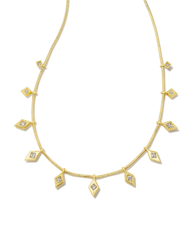 Lillia Crystal Butterfly Gold Delicate Chain Bracelet in White Crystal