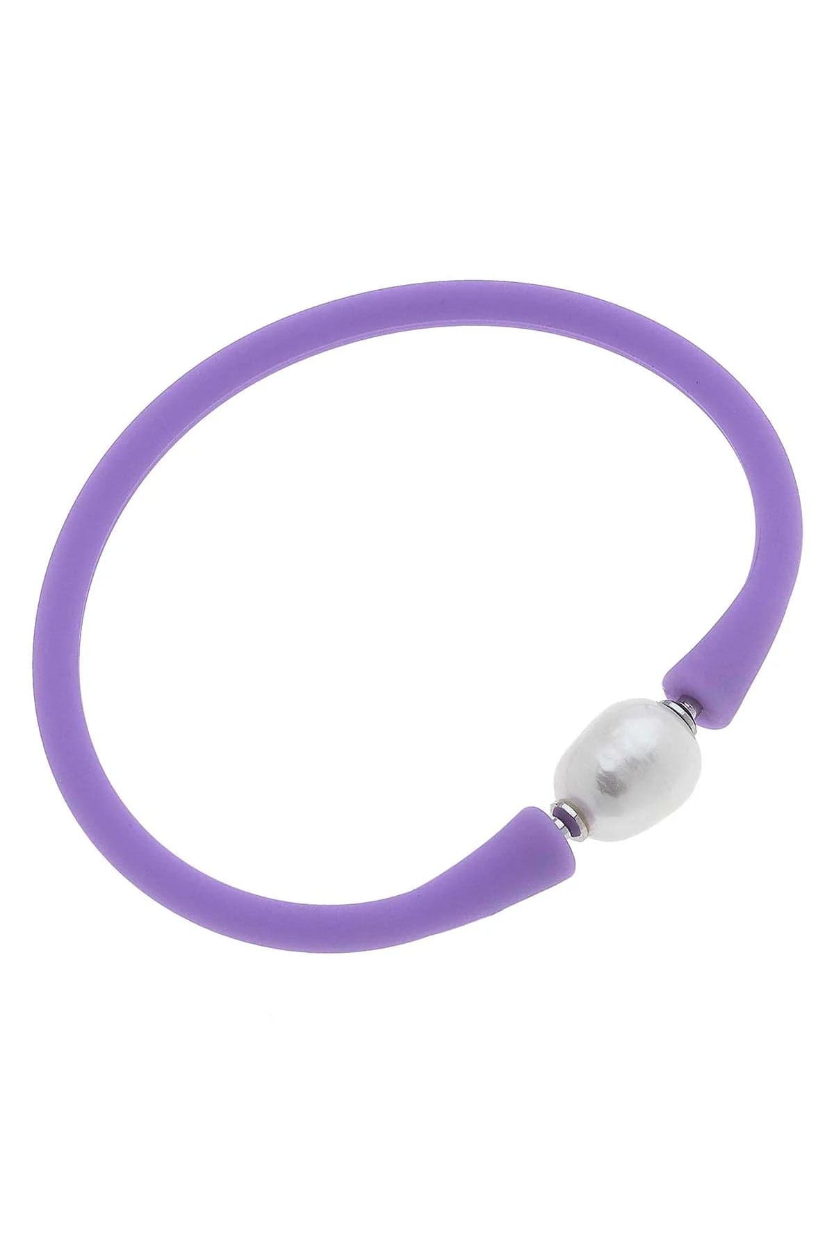 Bali Freshwater Pearl Silicone Bracelet - Lavender