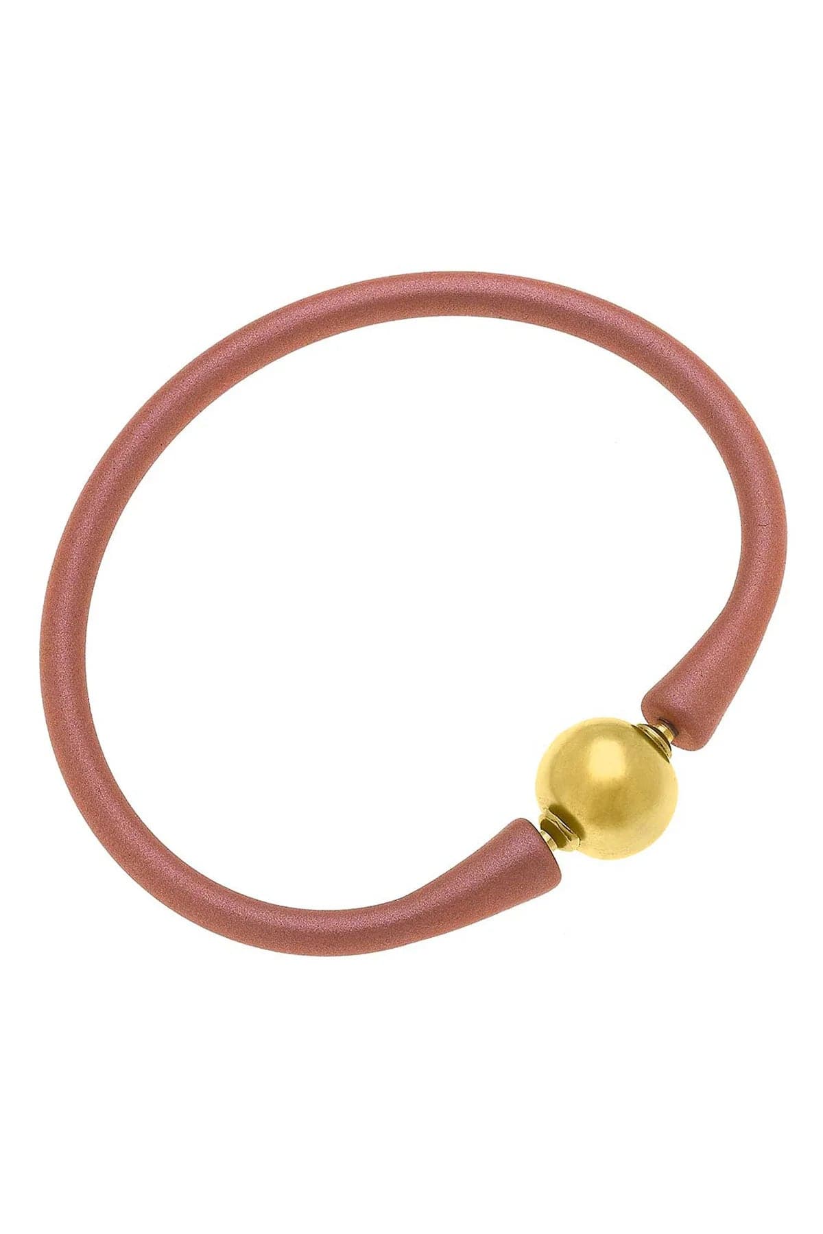 Bali 24K Gold Plated Bali Bead Silicone Bracelet - Metallic Bronze