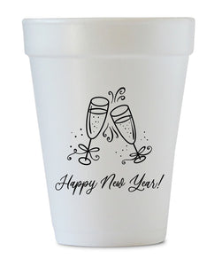 happy new year styrofoam cups