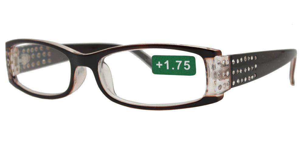 Rs 1179 Rectangular Frame With Rhinestones Plastic Reading Glasses 