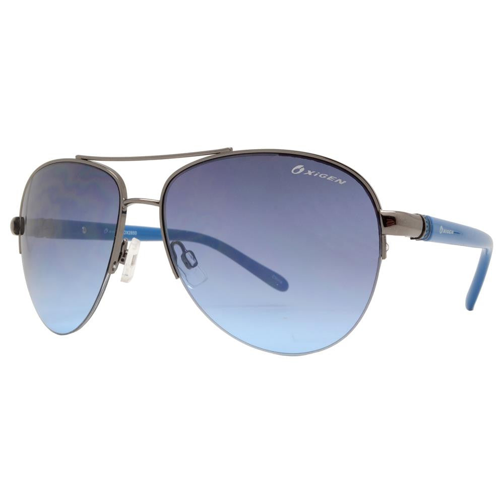 Wholesale - OX 2850 - Classic Aviator Half Rimmed with Brow Bar Metal Sunglasses - Dynasol Eyewear