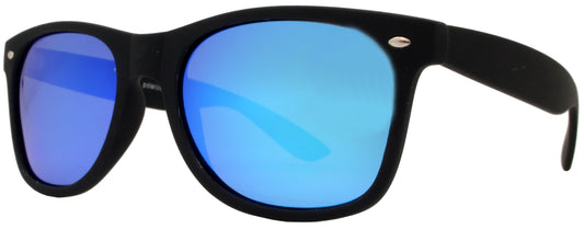 PL 7110 RVC - Classic Horn Rimmed Plastic Polarized Sunglasses with Color Mirror Lens