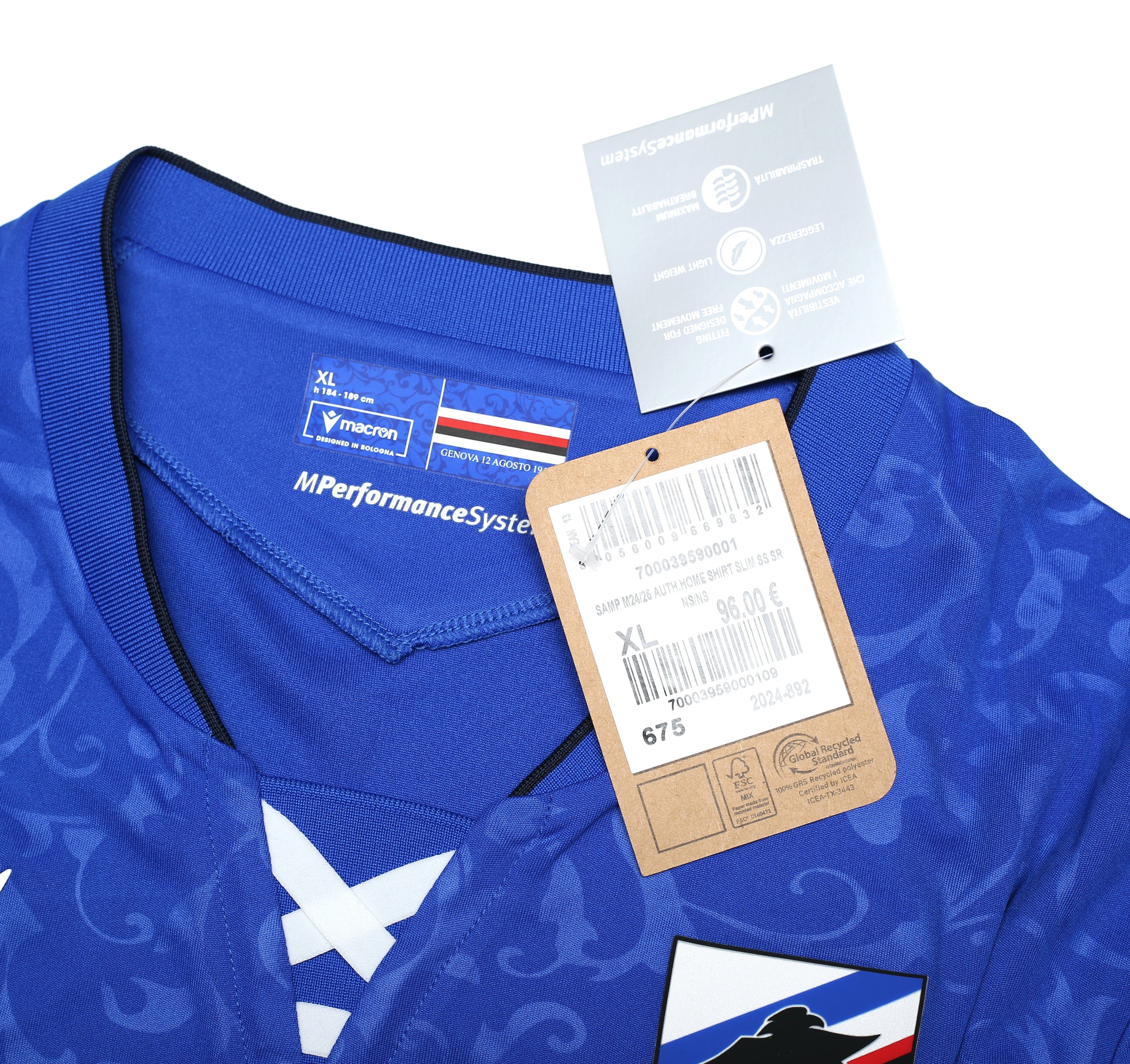 2024 25 sampdoria home shirt new sponsor free all sizes 43487435456759