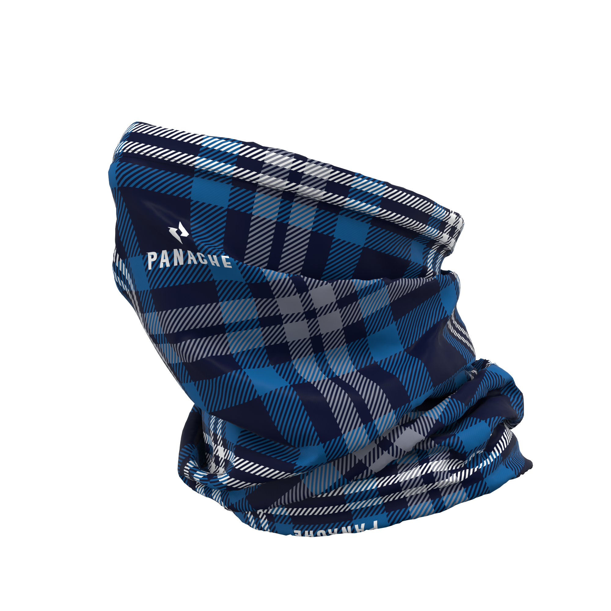 Thermal Neck Warmer - BLUE PLAID - Panache Cyclewear Co.