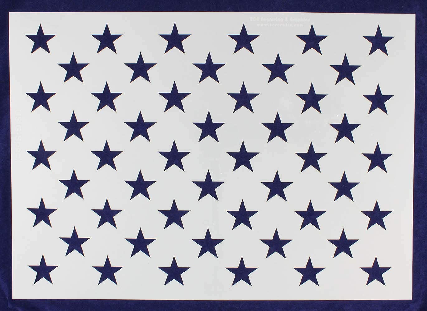 10x15in American Flag 50 Star Stencil Template, Stainless Steel