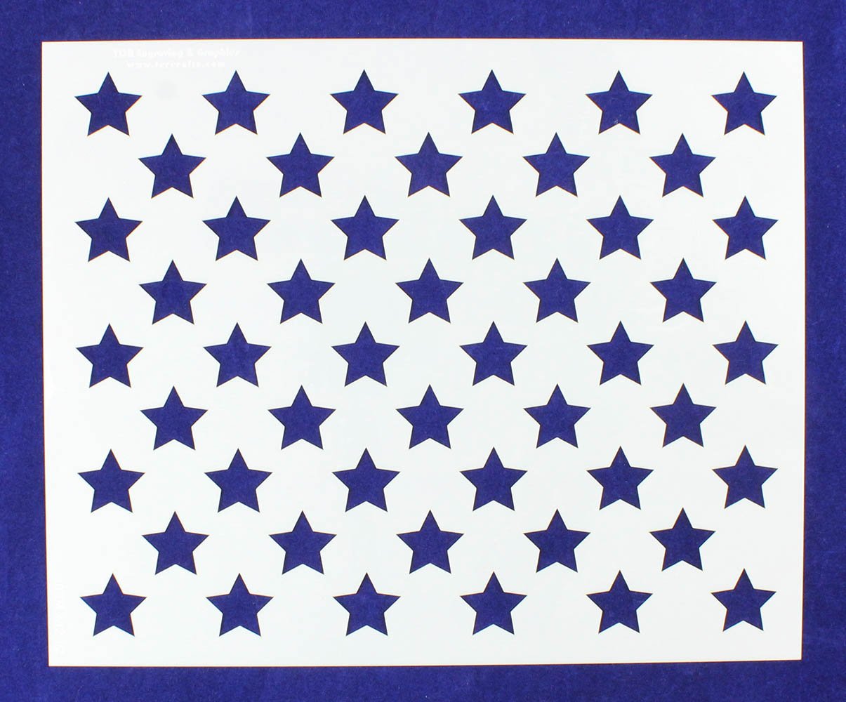 13 & 50 Star Field Stencils-2 Piece Set 14 Mil-G-Spec -9.88L