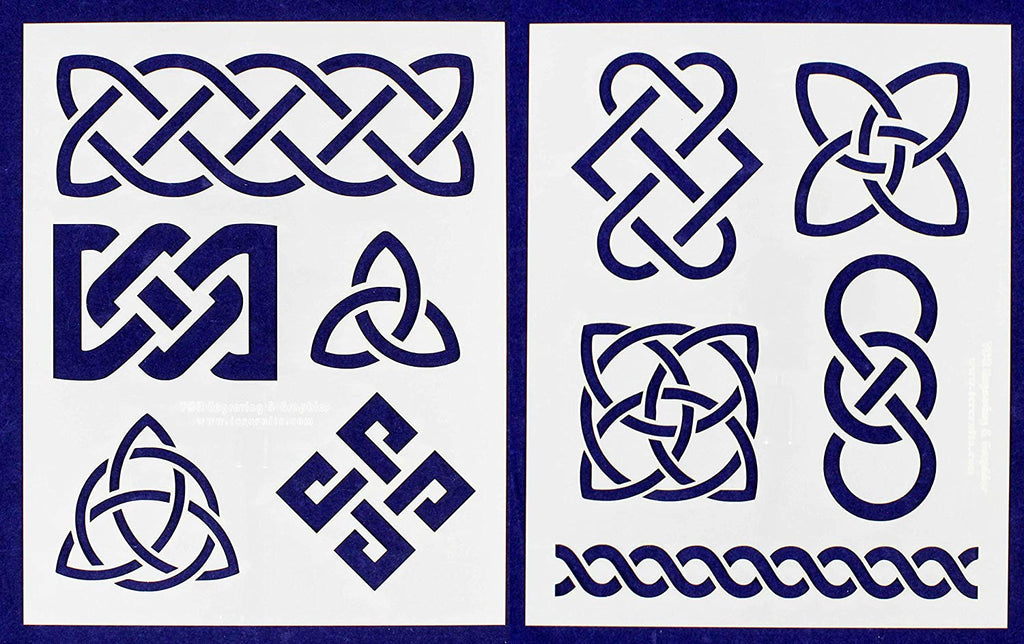 celtic-knot-stencils-8-x-10-mylar-2-pieces-of-14-mil-painting-cra