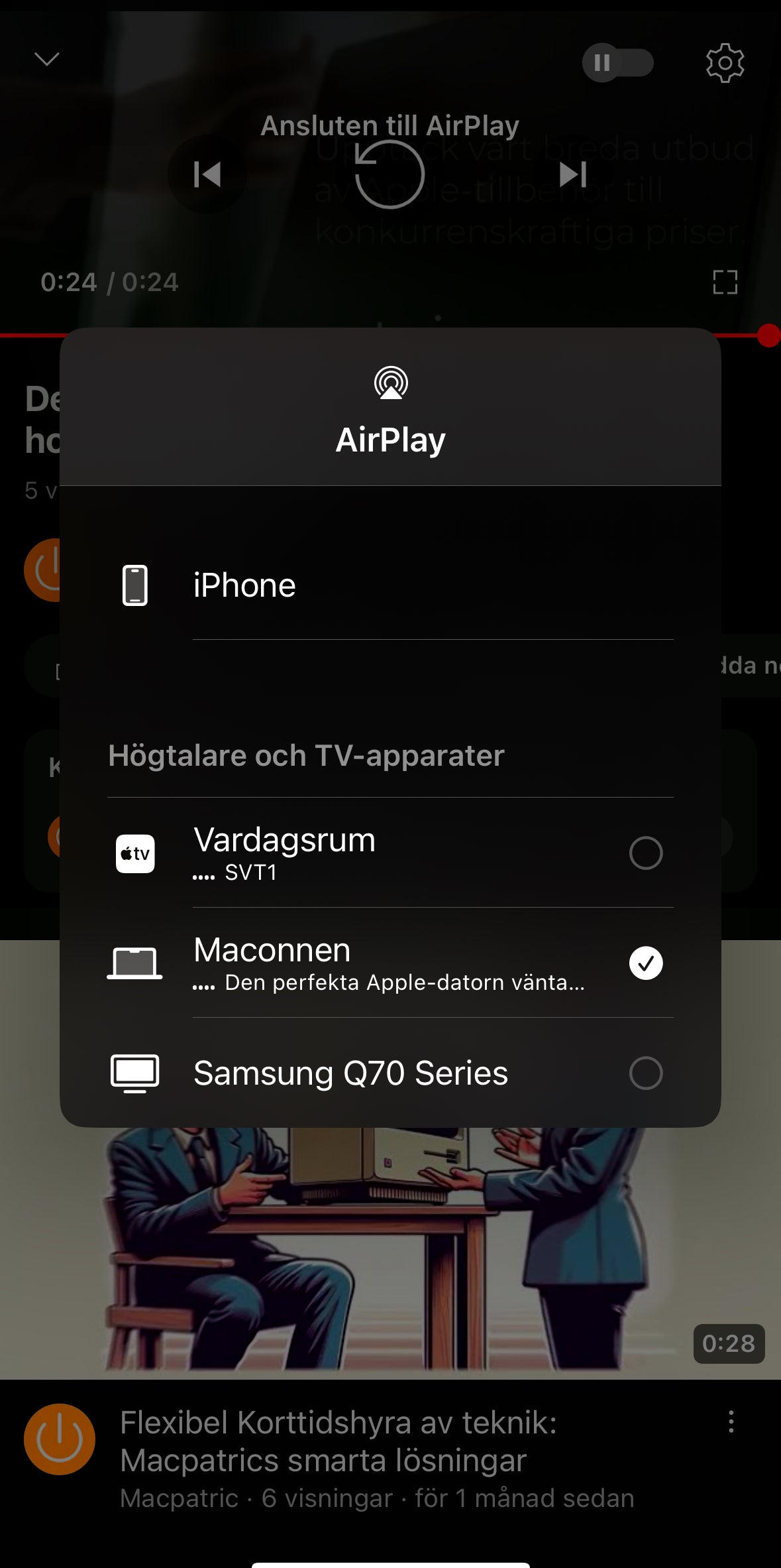 Airplay telefon till Mac