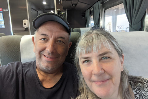 Guillermo and Cathy on train from NC to FL